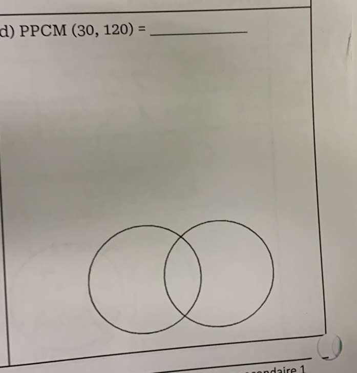 PPCM (30,120)= _