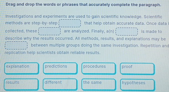 Solved: Drag and drop the words or phrases that accurately complete the ...