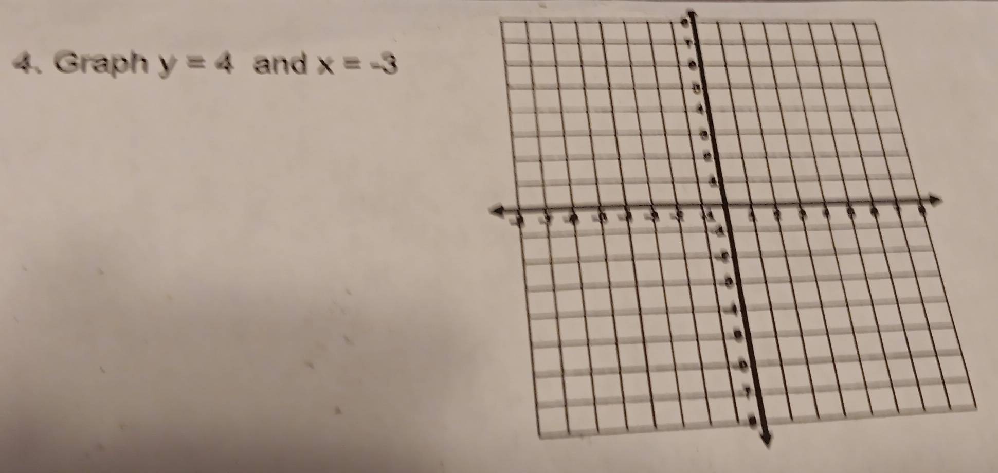 Graph y=4 and x=-3