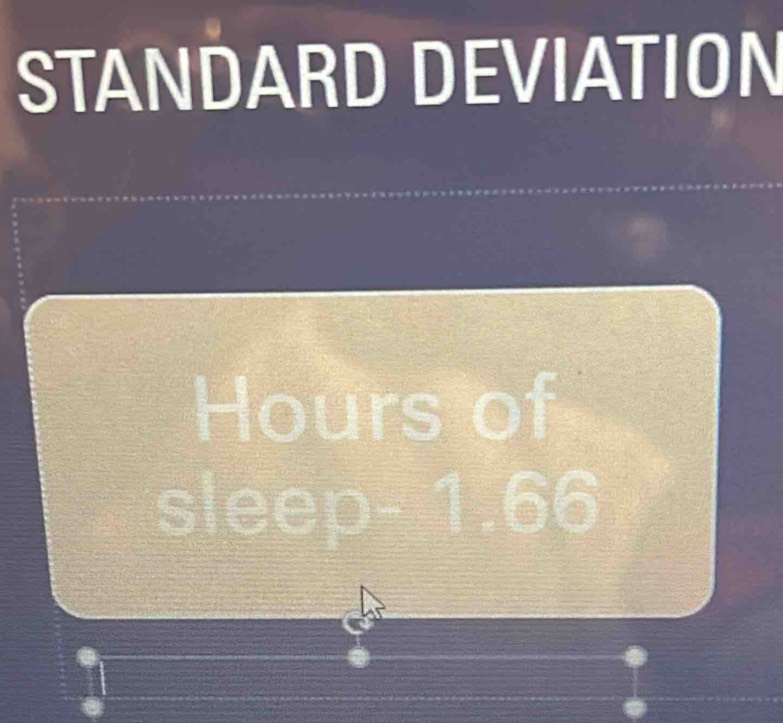 STANDARD DEVIATION
Hours of 
. 3:c ep-1.66
1