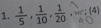  1/5 ,  1/10 ,  1/20 , ^^circ  , . . ;(4)