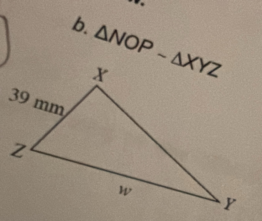 △ NOPsim △ XYZ