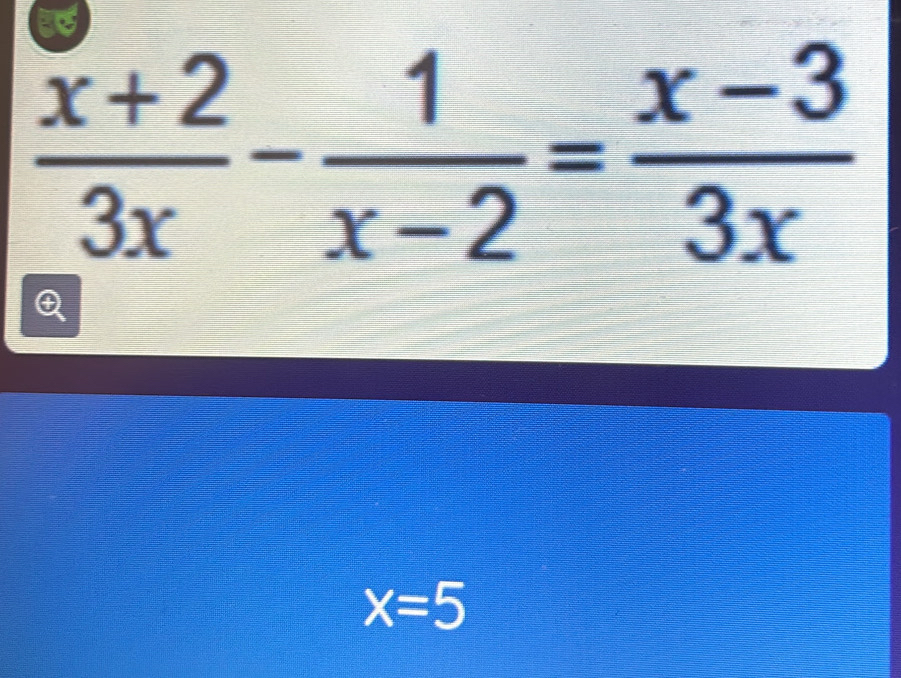  (x+2)/3x - 1/x-2 = (x-3)/3x 
x=5