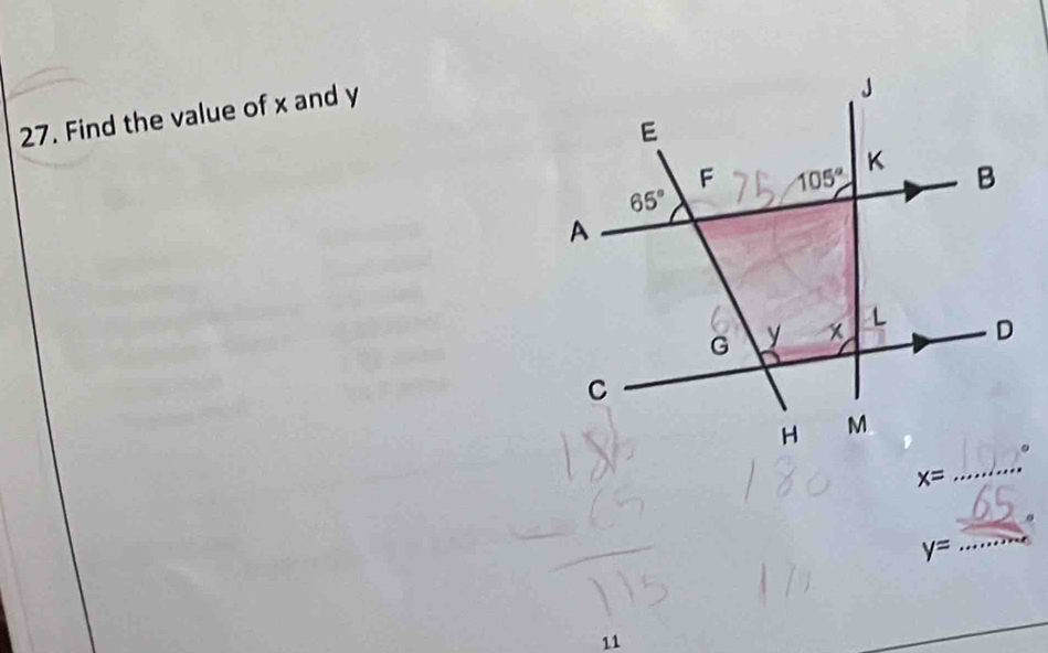 Find the value of x and y
x=
_
y=
_
11