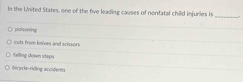 Solved: In the United States, one of the five leading causes of ...