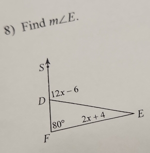 Find m∠ E.