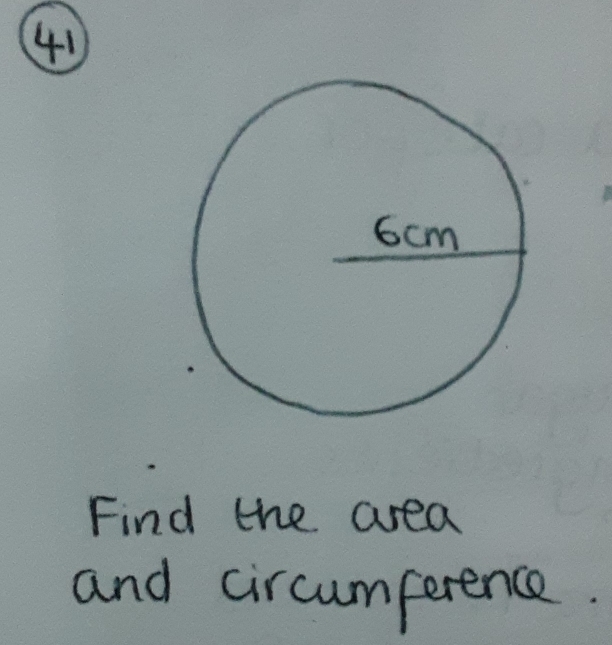 Find the area 
and circumperence.