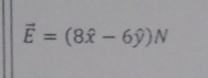 vector E=(8hat x-6hat y)N