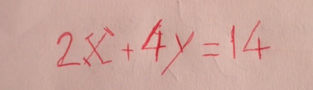 2x+4y=14