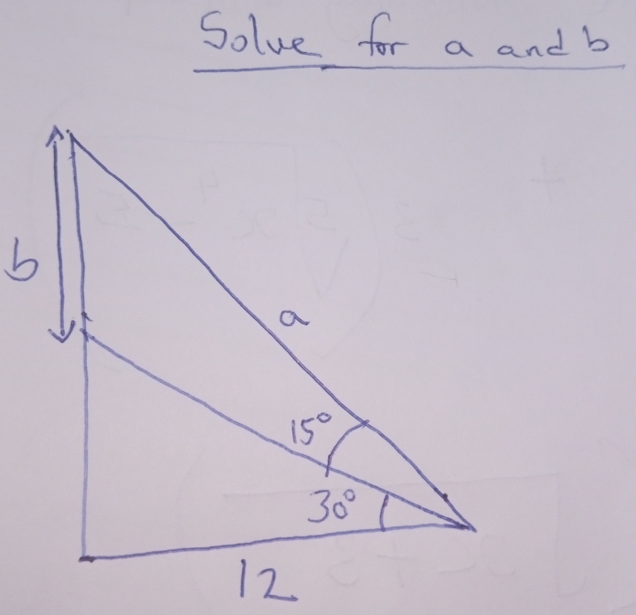 Solve for a and b