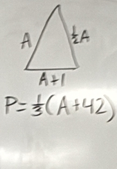 P= 1/3 (A+42)