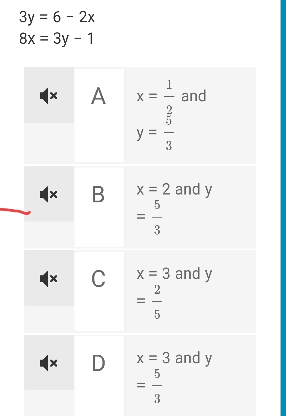 3y=6-2x
8x=3y-1