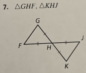 △ GHF, △ KHJ