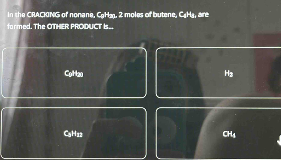 Solved: In the CRACKING of nonane, C9H₂, 2 moles of butene, C₄H₈, are ...
