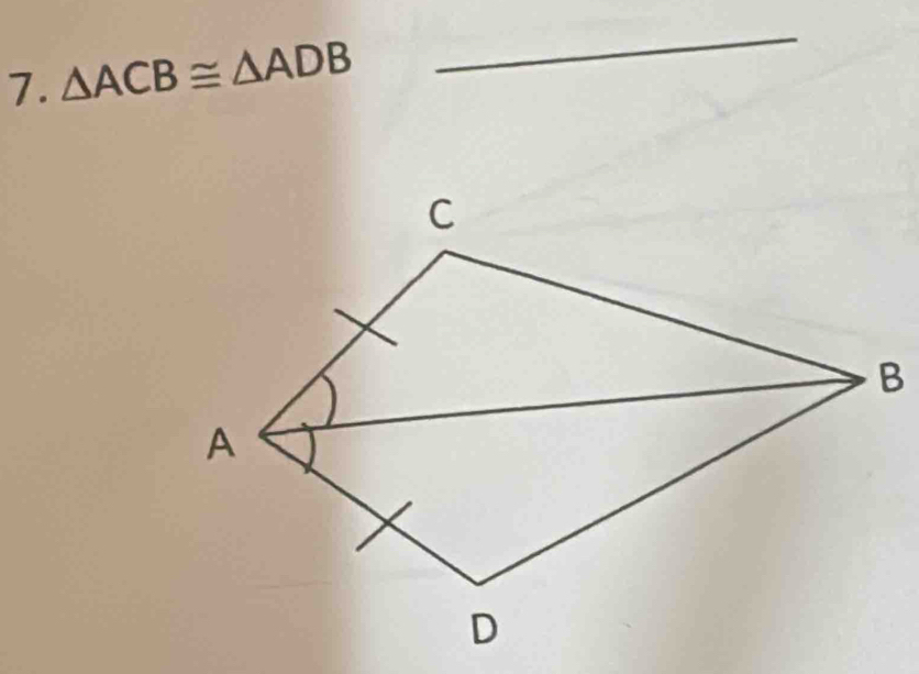 △ ACB≌ △ ADB
_