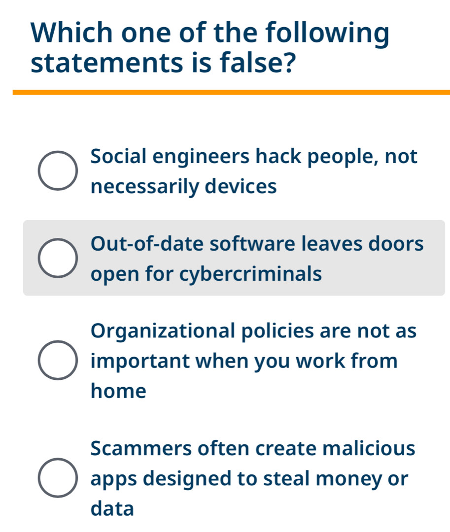 Solved: Which one of the following statements is false? Social ...