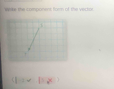 Write the component form of the vector. 
S