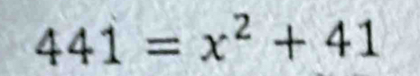 441=x^2+41