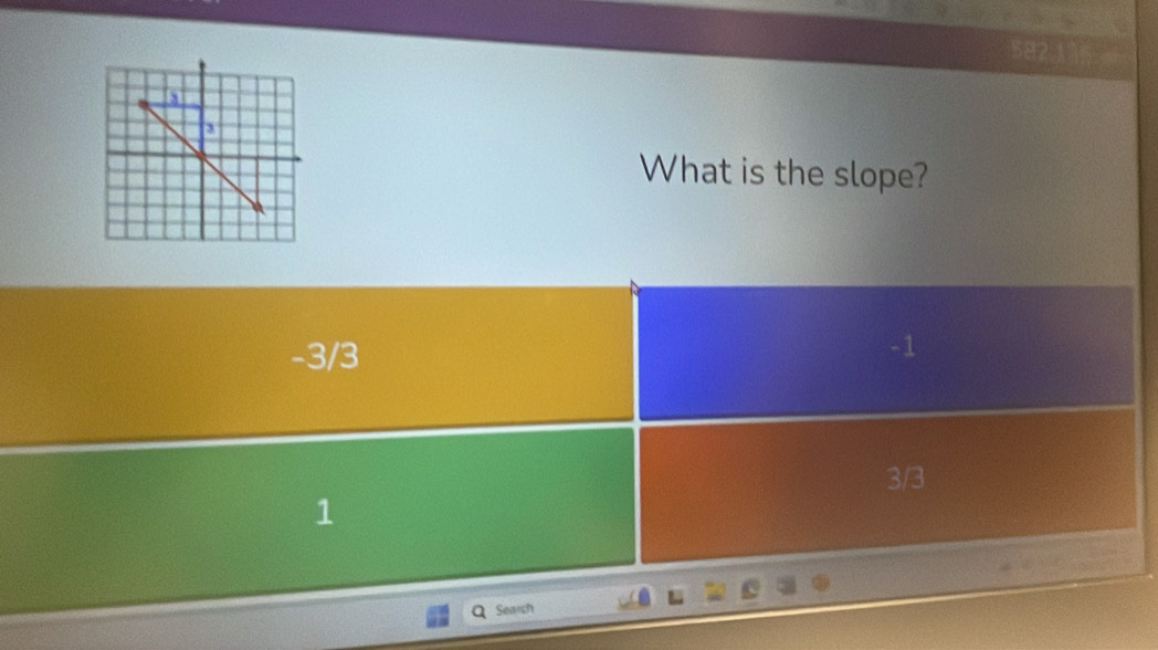 What is the slope?
-3/3
Searsh