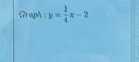 Graph : y= 1/4 x-2