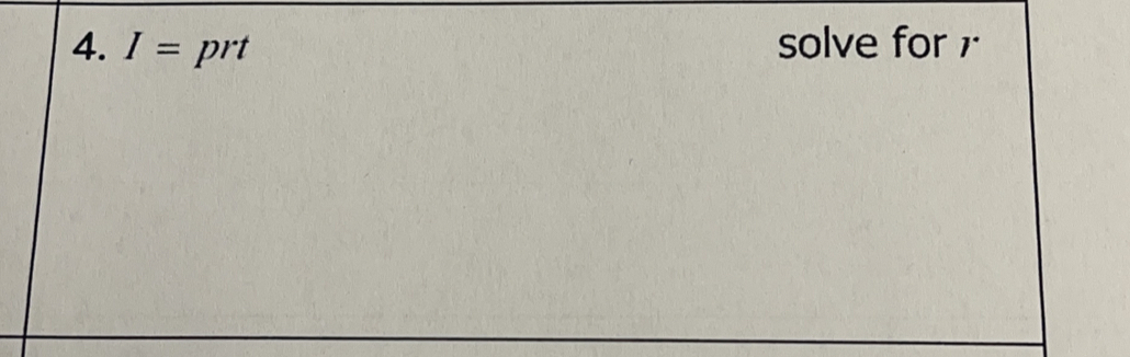 I=prt solve for r