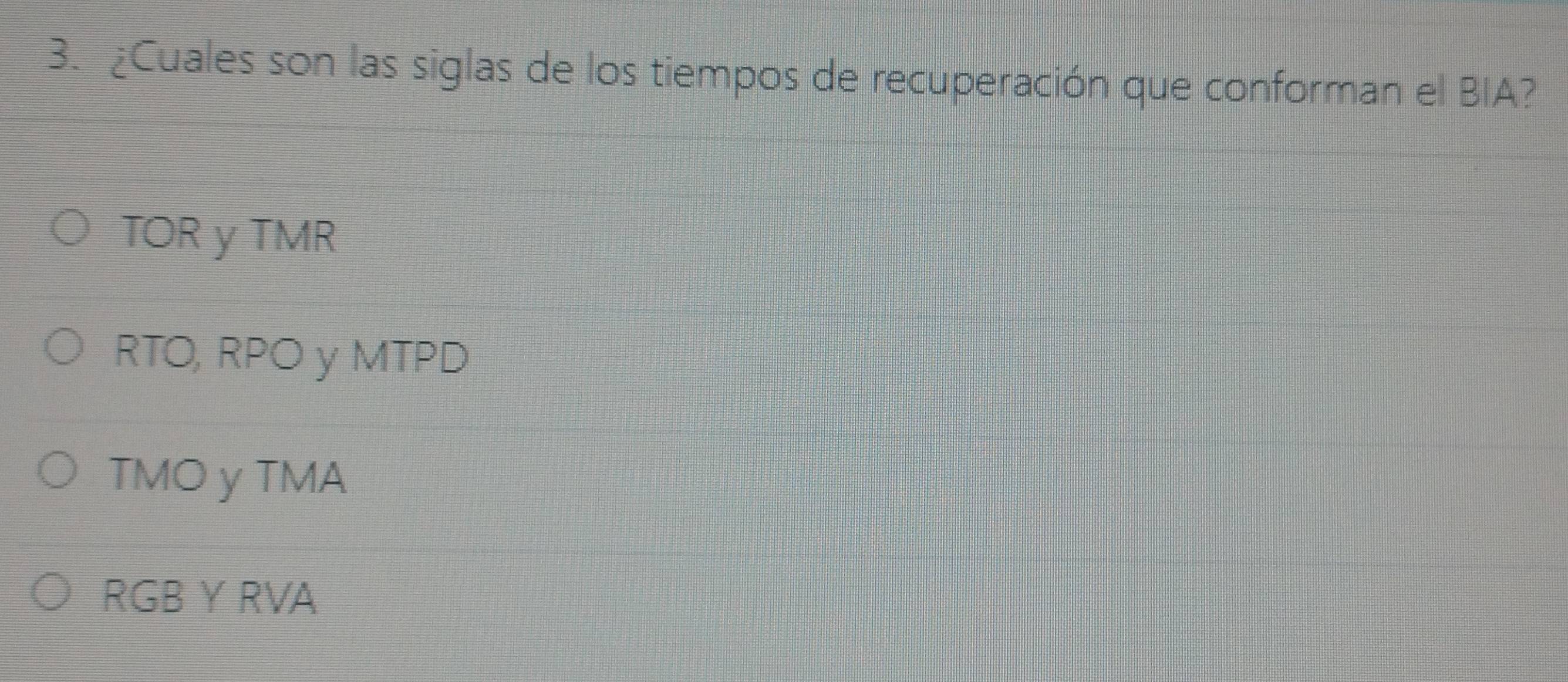 Resuelto:¿Cuales son las siglas de los tiempos de recuperación que ...