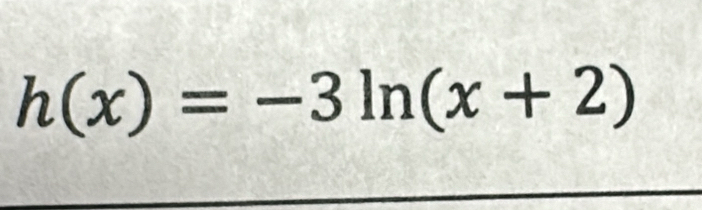 h(x)=-3ln (x+2)