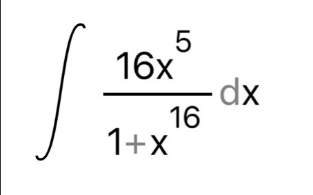 ∈t  16x^5/1+x^(16) dx