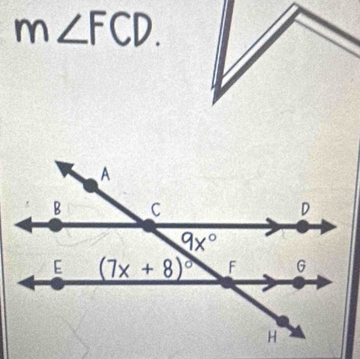 m∠ FCD.