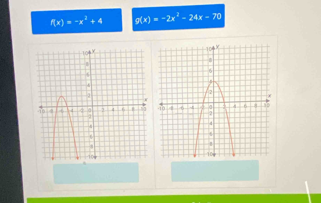 f(x)=-x^2+4 g(x)=-2x^2-24x-70