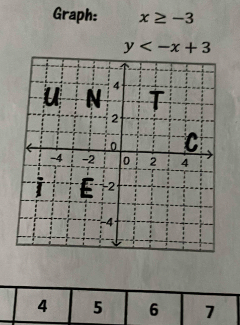 Graph: x≥ -3
y