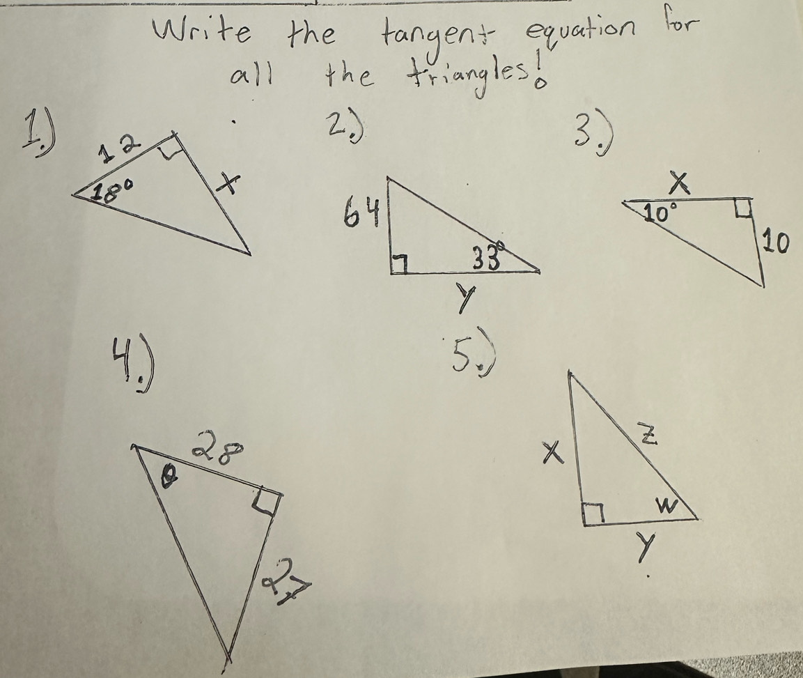 Write the tangent equation for
all the trianglesb
1)
2)
3
4. 1
50