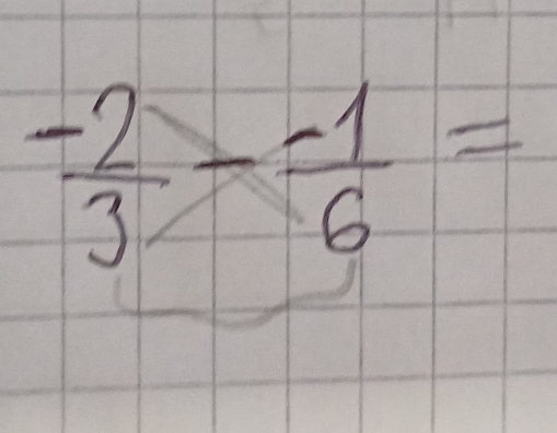  (-2)/3 - (-1)/6 =