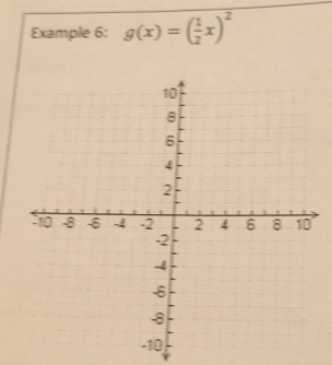 Example 6: g(x)=( 1/2 x)^2