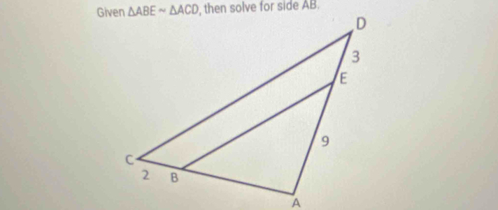 then solve for side AB.