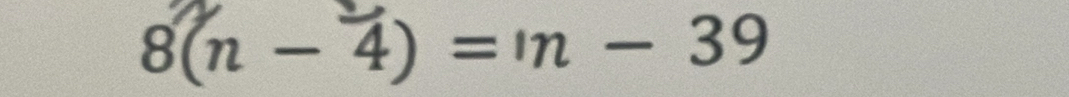 8(n-4)=m-39