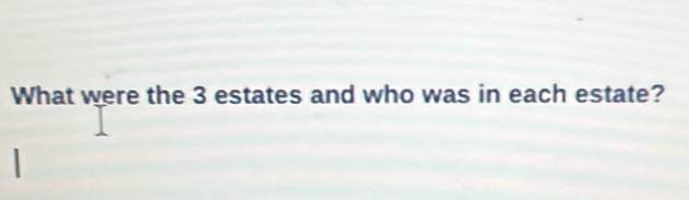 What were the 3 estates and who was in each estate?