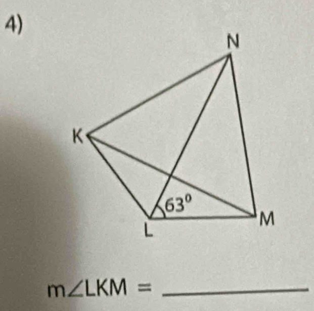 m∠ LKM= _