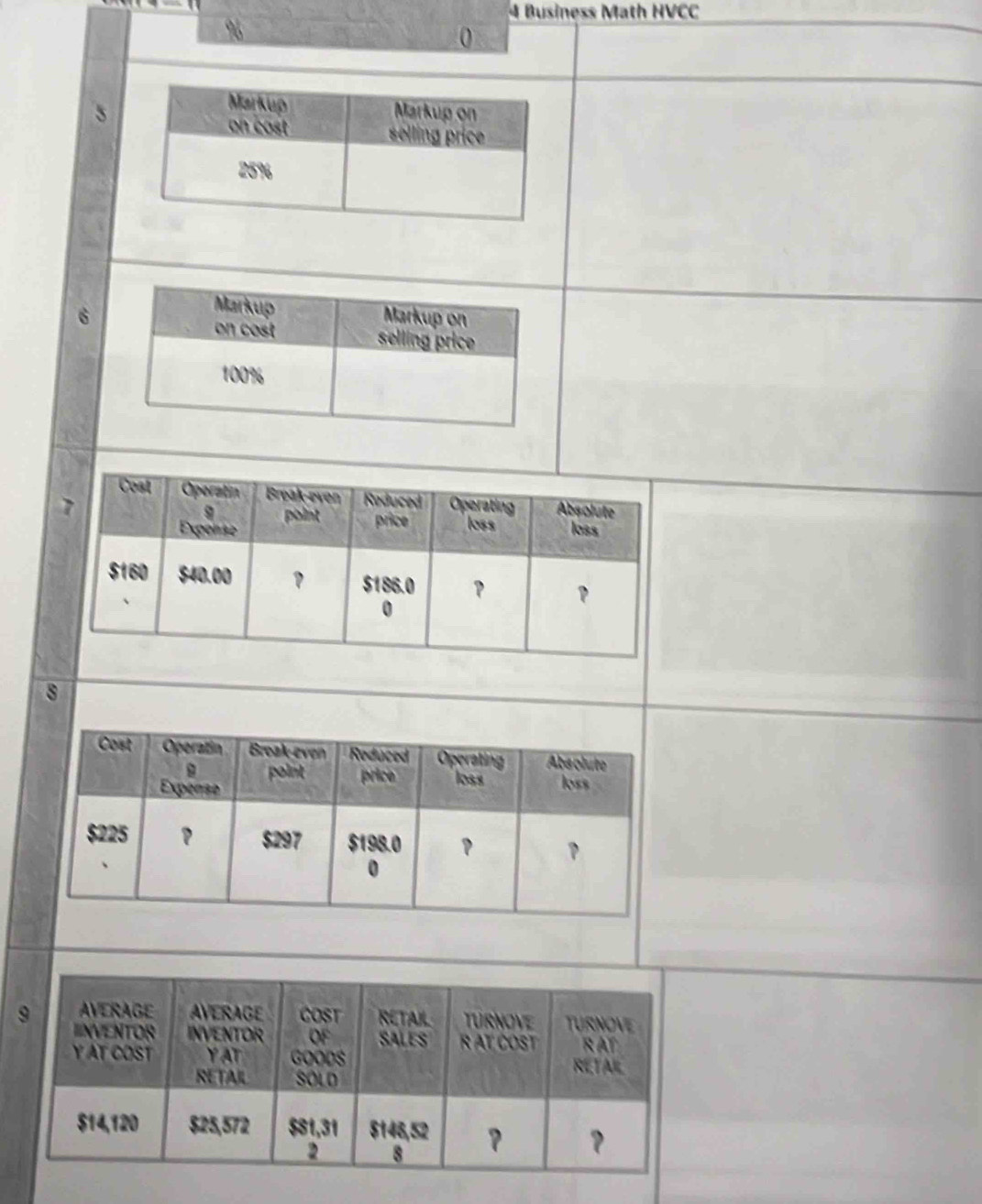 Business Math HVCC 
% 
0 
6 
s