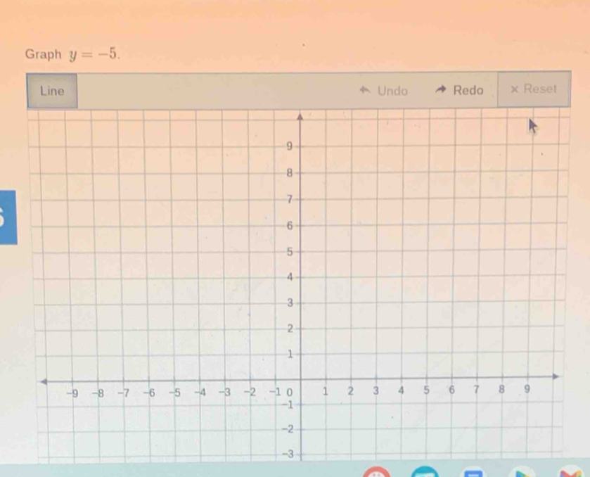 Graph y=-5. 
× Reset