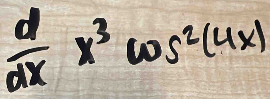  d/dx x^3cos^2(4x)