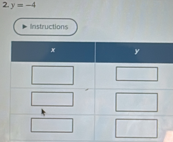 y=-4
Instructions