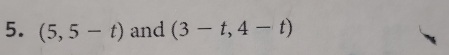 (5,5-t) and (3-t,4-t)