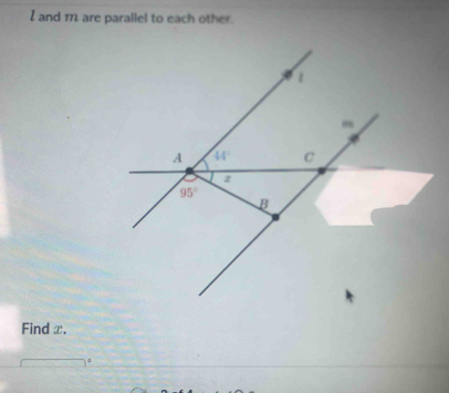 and 17 are parallel to each other
Find x.
。