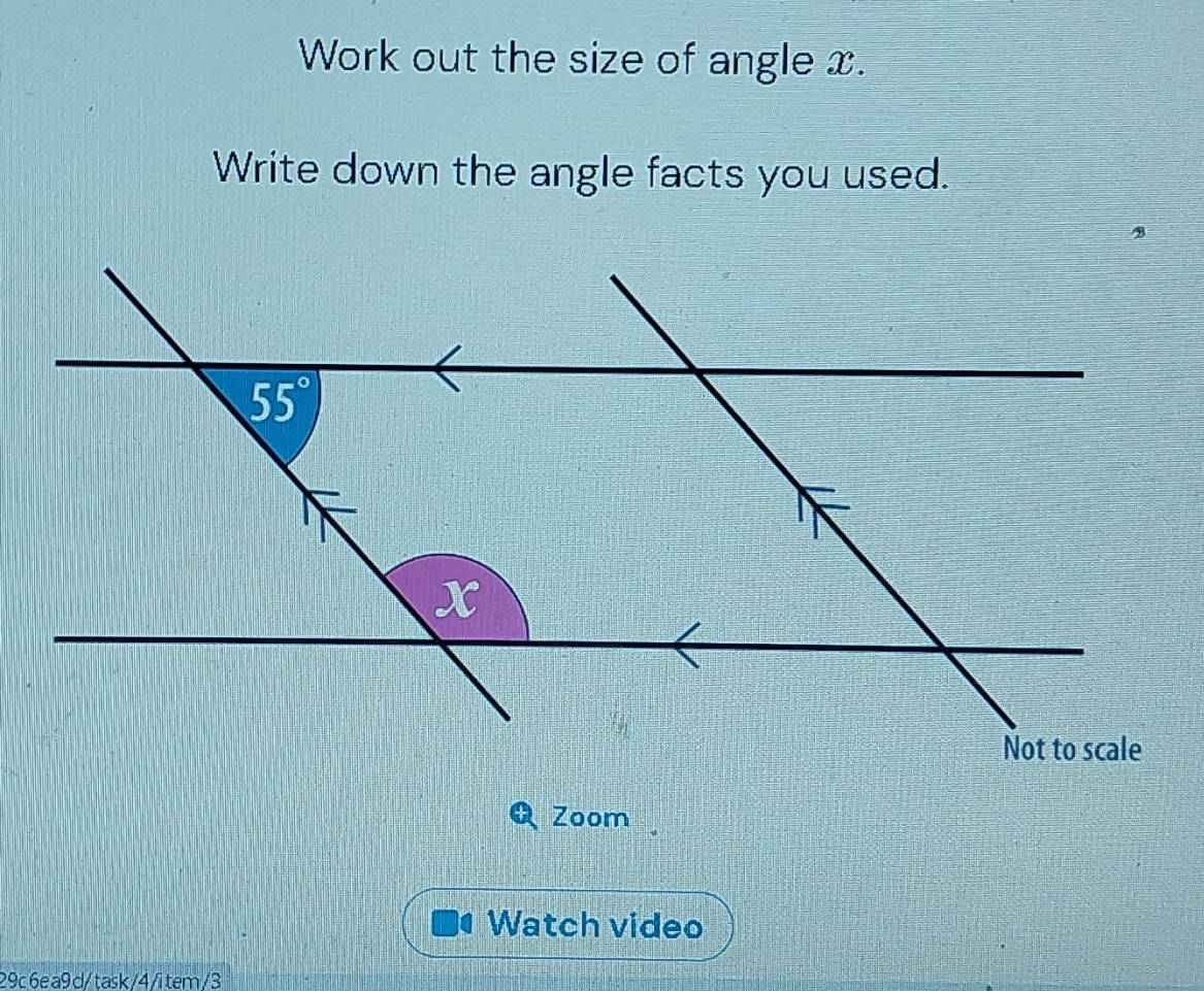 Solved: Work out the size of angle x. Write down the angle facts you ...