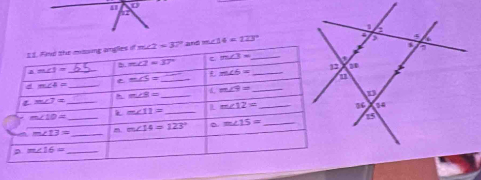 m∠ 14=123° _