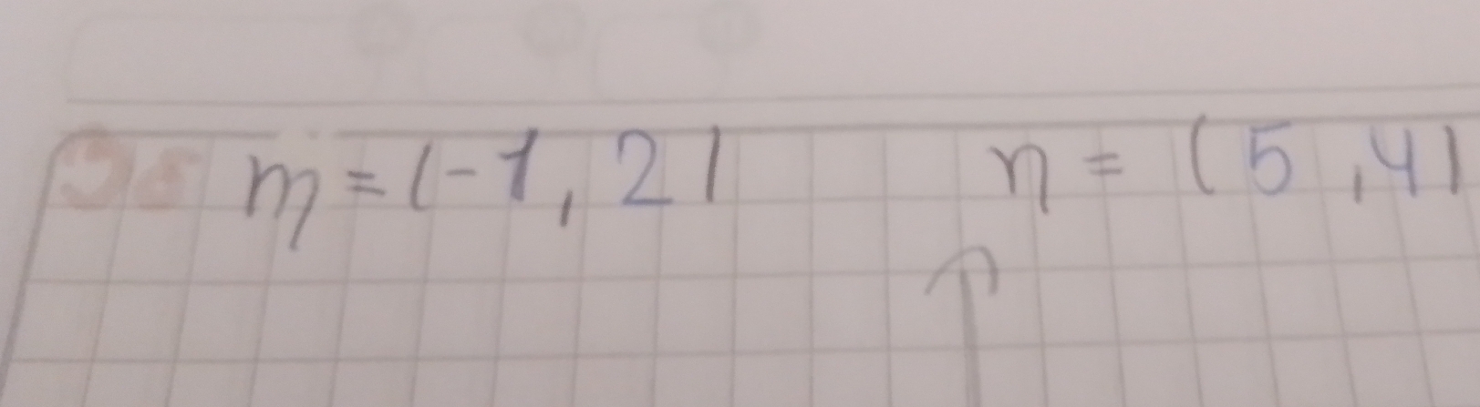 m=(-1,2)
n=(5,4)