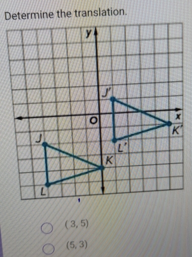 Determine the translation.
(3,5)
(5,3)