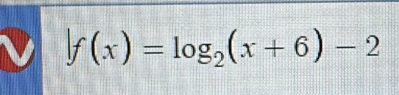 |f(x)=log _2(x+6)-2