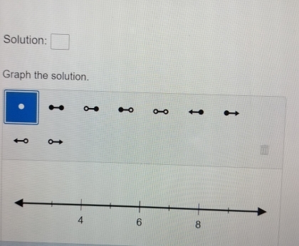 Solution: 
Graph the solution.